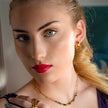 BOLZANO Gold : Boucles d'oreilles créoles hexagonales contemporaines