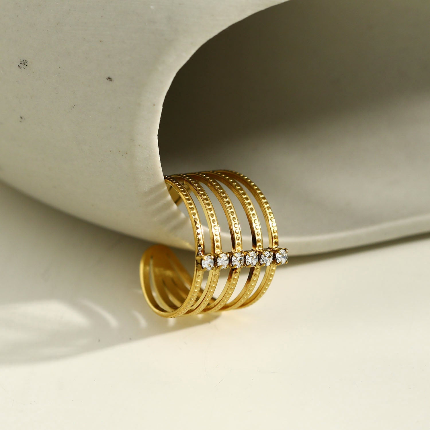 BONDY Multi Stacked Zirconia Ring
