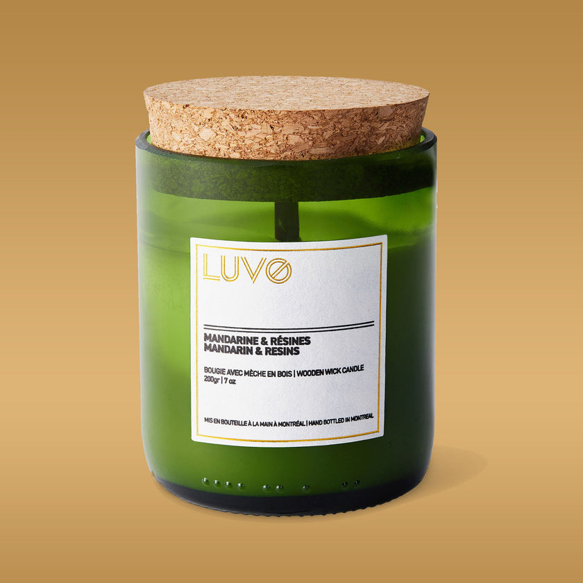 Mandarin & Resin Wooden Wick Scented Candle