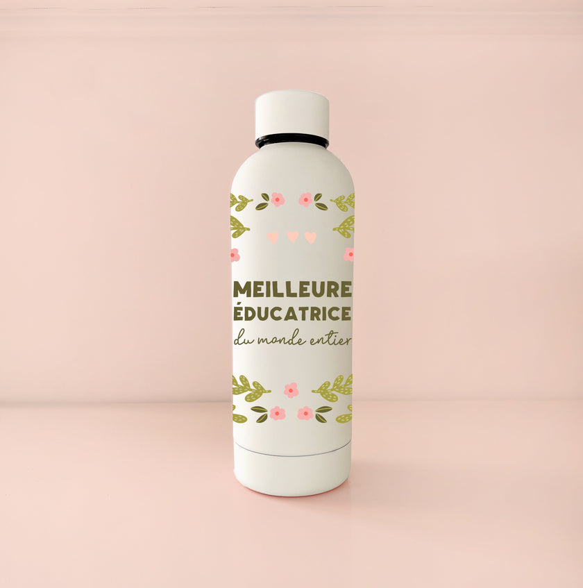 Bouteille isotherme 17oz - crème meilleure éducatrice du monde entier