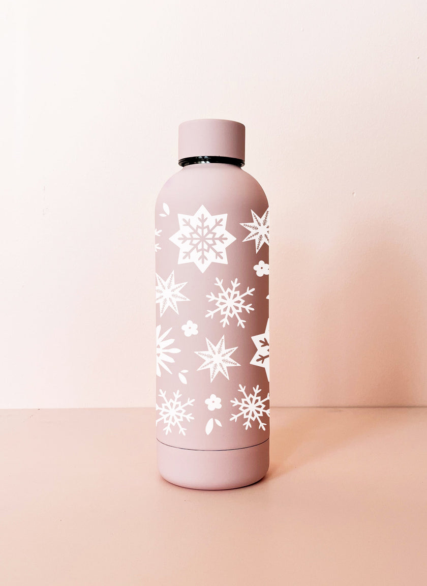 Bouteille isotherme 17oz - rose Flocons