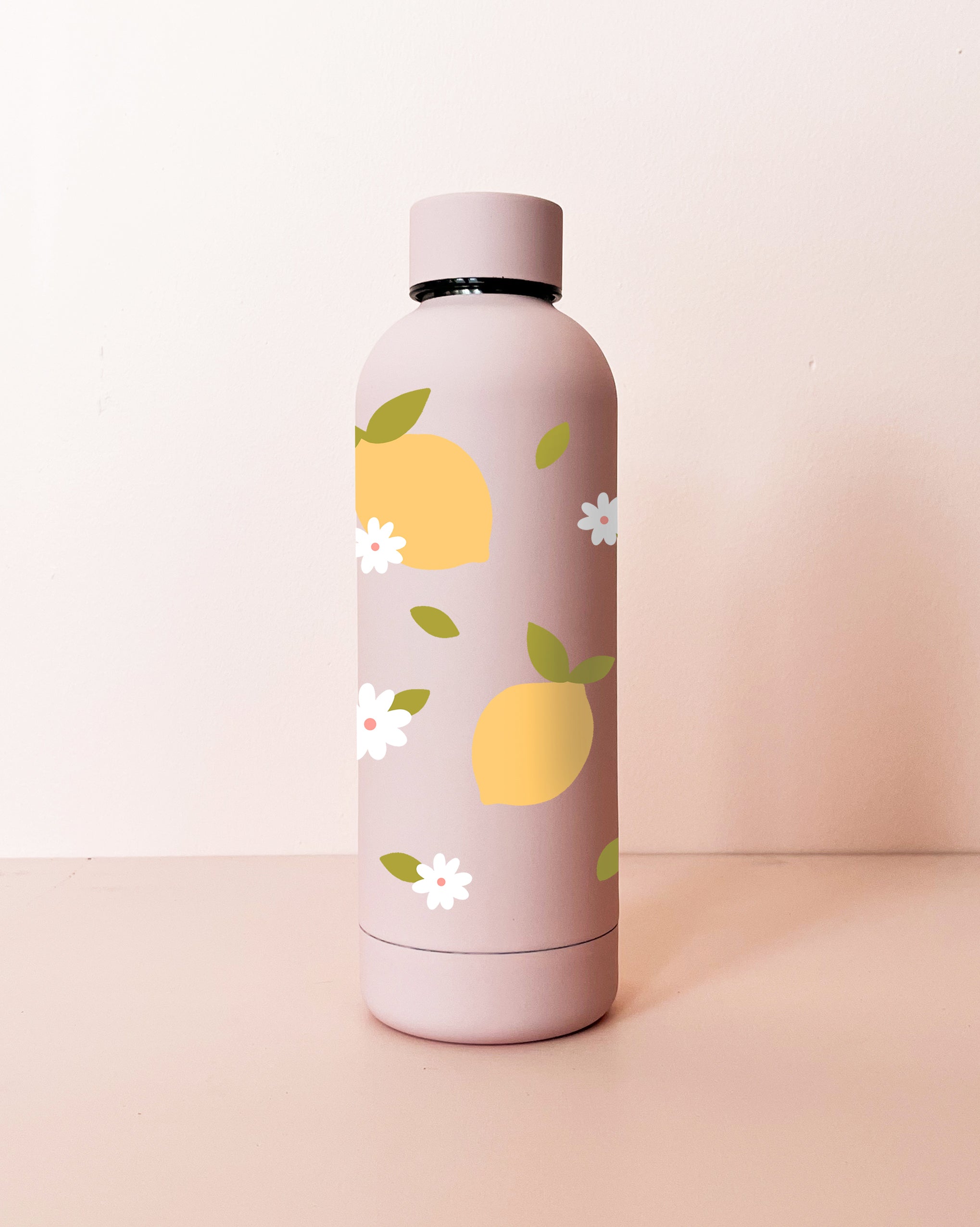 Bouteille en acier inox 17oz - rose pâle Citrons