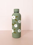 Bouteille en acier inox 17oz - sauge Fleurs maxi blanches