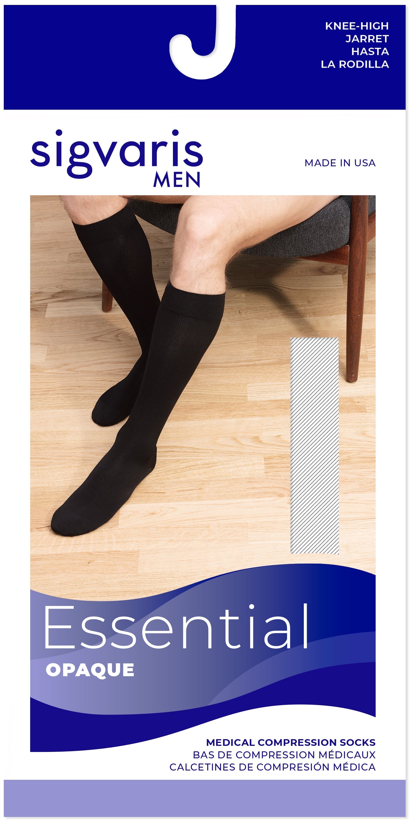 Sigvaris Men's Essential Opaque Calf 20-30mmHg Men's Closed Toe