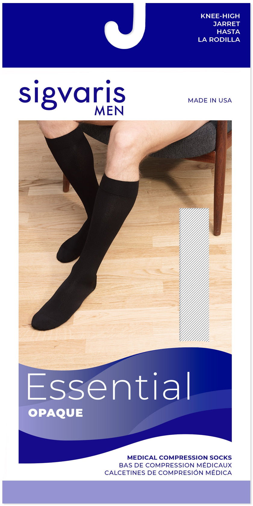Sigvaris Men's Essential Opaque Calf 20-30mmHg Men's Closed Toe
