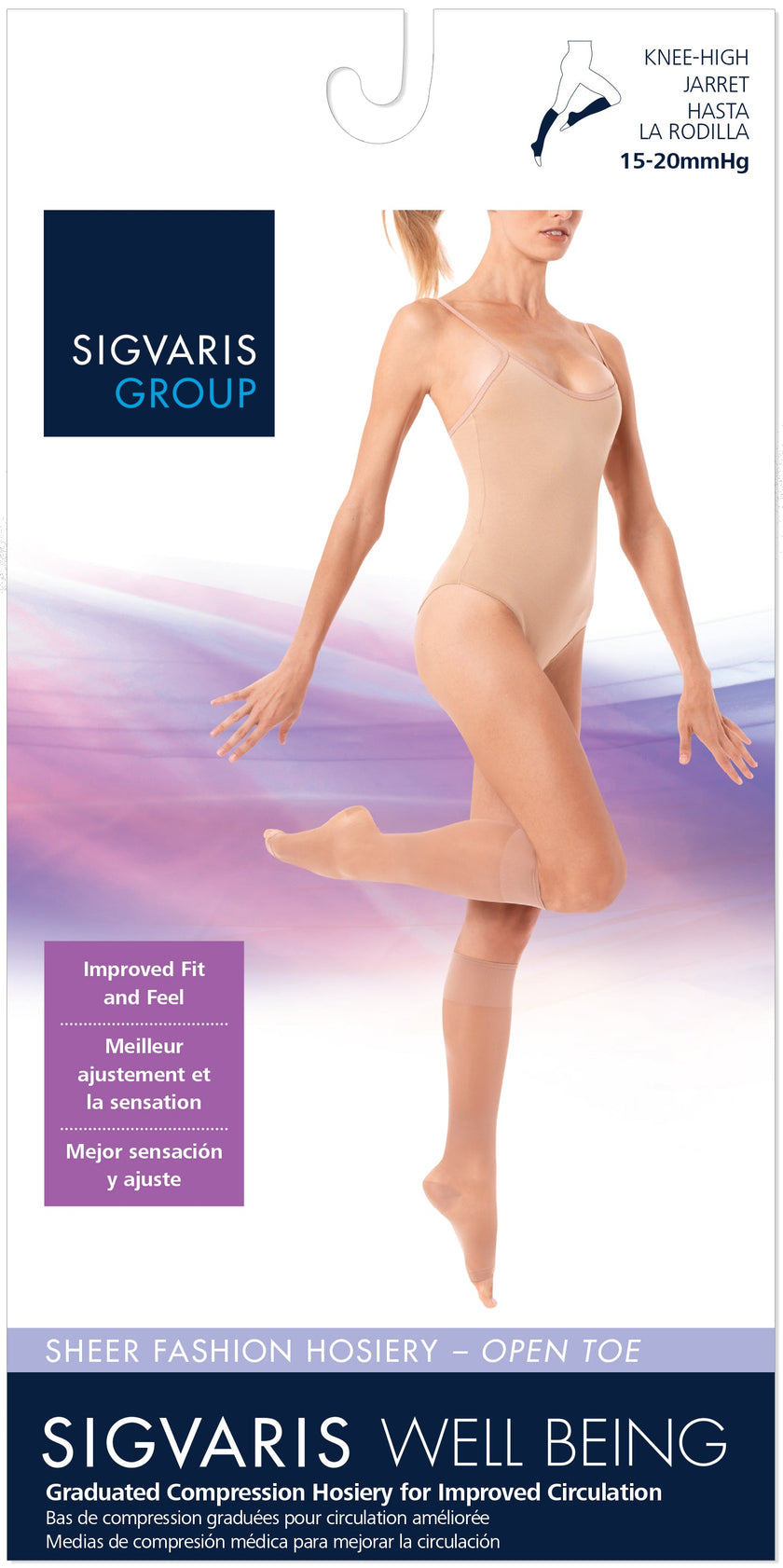 Sigvaris Women's Sheer Fashion Calf Open-Toe 15-20mmHg