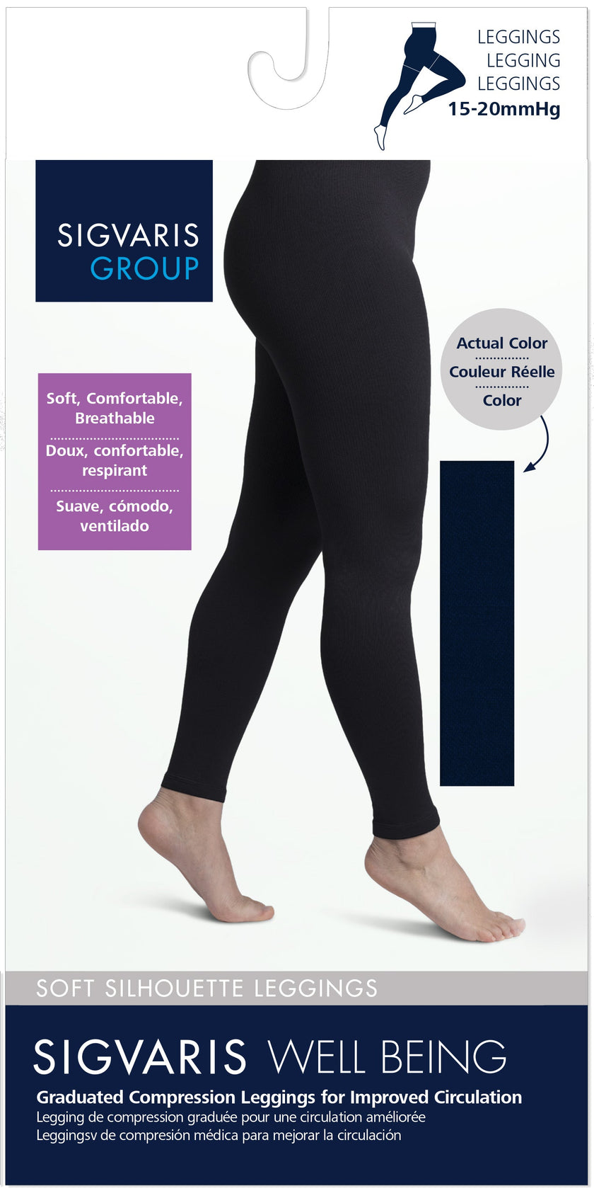 Sigvaris 170 Soft Silhouette Leggings 15-20 mmHg Calf High For Women