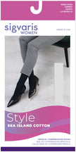 Sigvaris 220 Sea Island Cotton Compression Socks 20-30 mmHg Calf High for Women Closed Toe