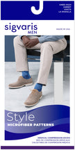 Sigvaris Men's Style Microfiber Patterns Calf 20-30mmHg Men's Closed Toe