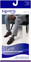 Sigvaris Men's Style Microfiber Patterns Calf 20-30mmHg Men's Closed Toe