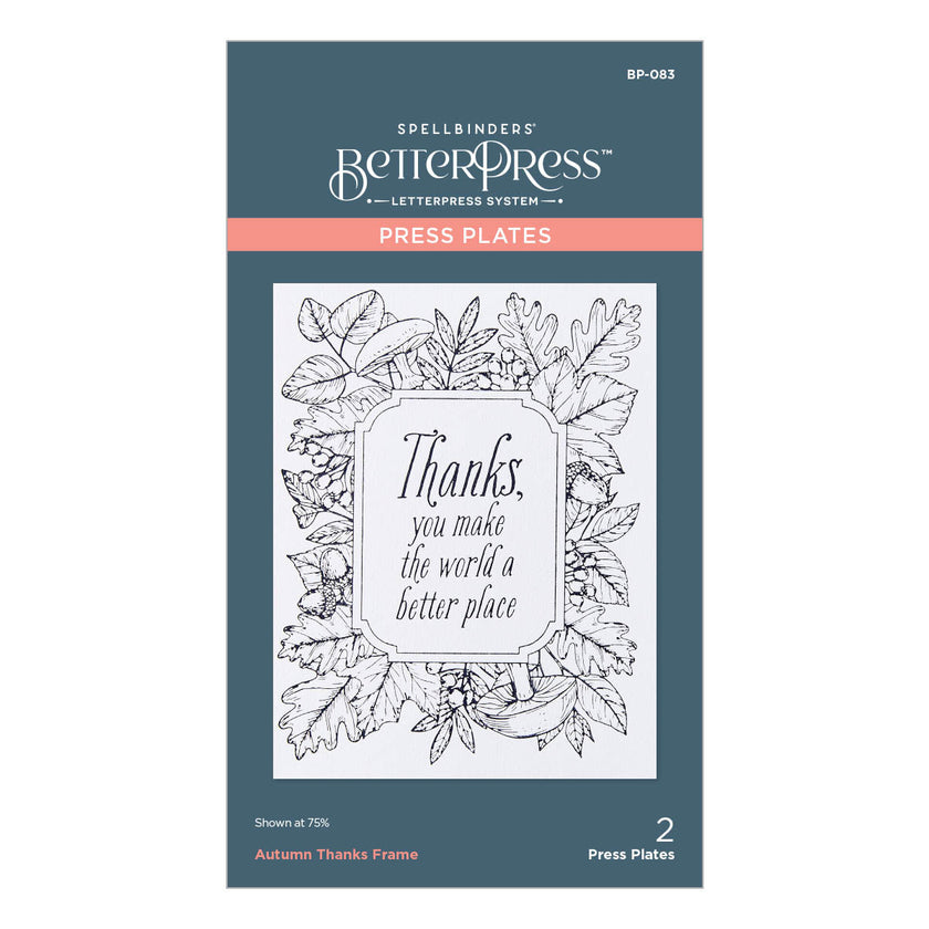 Autumn Thanks Frame Press Plate from the BetterPress Autumn Collection