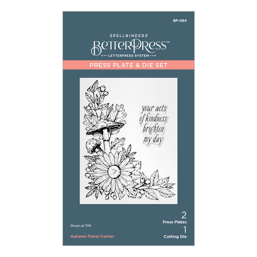Autumn Floral Corner Press Plate & Die Set from the BetterPress Autumn Collection