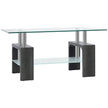 Sutton Rectangular Glass Coffee Table with Tempered Glass Top-Grey