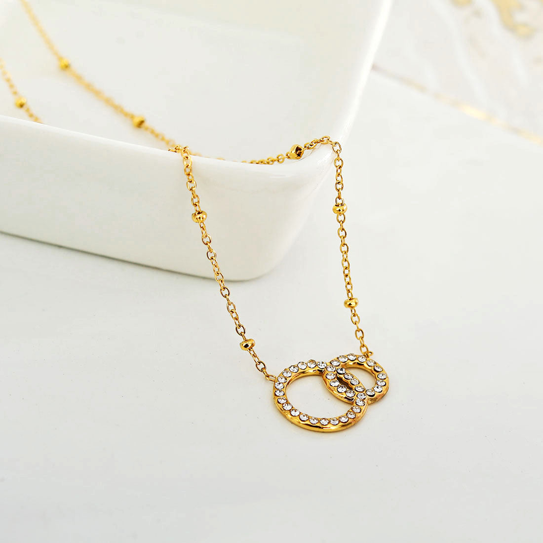 Collier en or avec pavé de zircons BRIAR