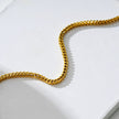BRIELLA LG : Bracelet de cheville en chaîne cubaine dorée