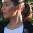 BROMLEY: Cuban-Link Statement Chain Necklace in Silver for Women or Men