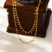 BRONTE : Collier à 2 chaînes superposées avec chaîne minimaliste à maillons plats et chaîne à crochet décorative.