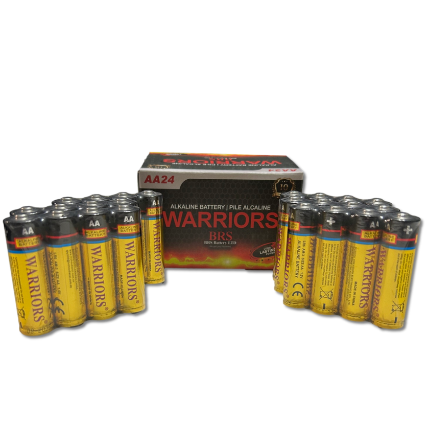 BRS AA Alkaline Batteries — 24‑Pack (BRSLR6AA)