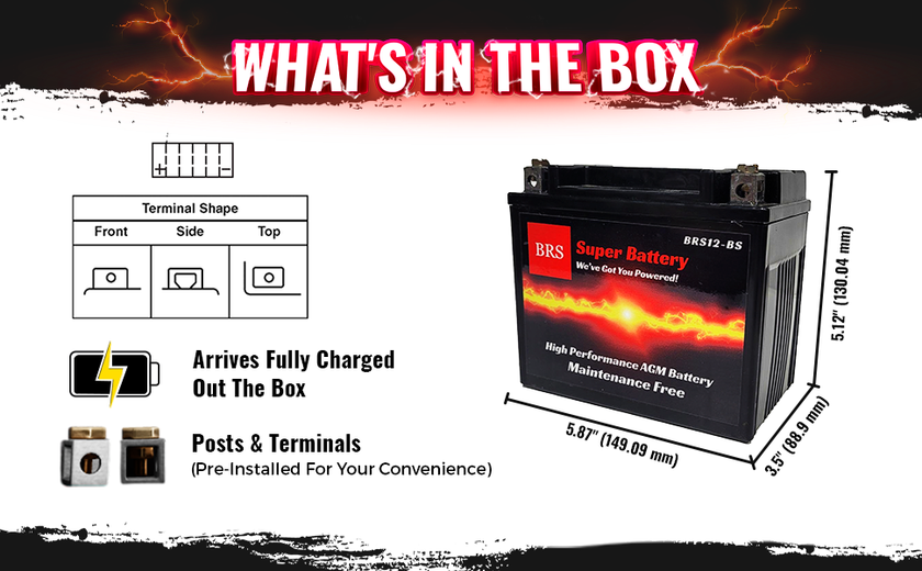 BRS12-BS 30 Day Warranty Battery & Smart Charger / Maintainer Combo Bundle Kit