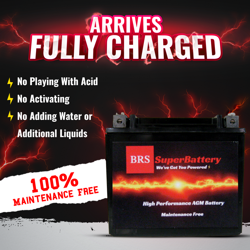 High Performance BRS14AHL-BS 12v Sealed AGM PowerSport 2 Year Warranty