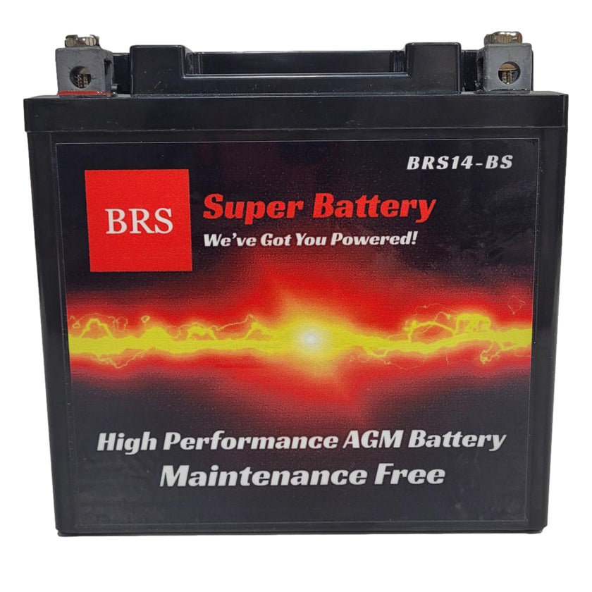 High Performance BRS14-BS 12v Sealed AGM PowerSport 2 Year Warranty