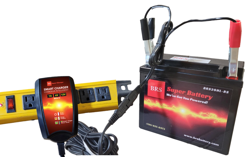 High Performance BRS20CH-BS 2 Year Warranty & Smart Charger / Maintainer Combo Bundle Kit 12v Sealed AGM PowerSports Battery