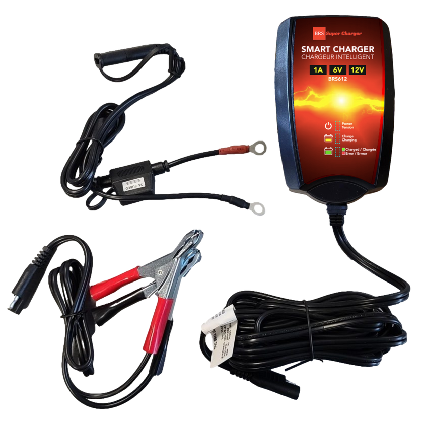 High Performance BRS24HL-BS 2 Year Warranty & Smart Charger / Maintainer Combo Bundle Kit 12v Sealed AGM PowerSports Battery