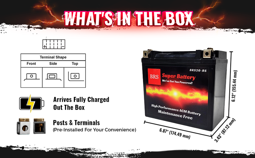 BRS20-BS 30 Day Warranty Battery & Smart Charger / Maintainer Combo Bundle Kit