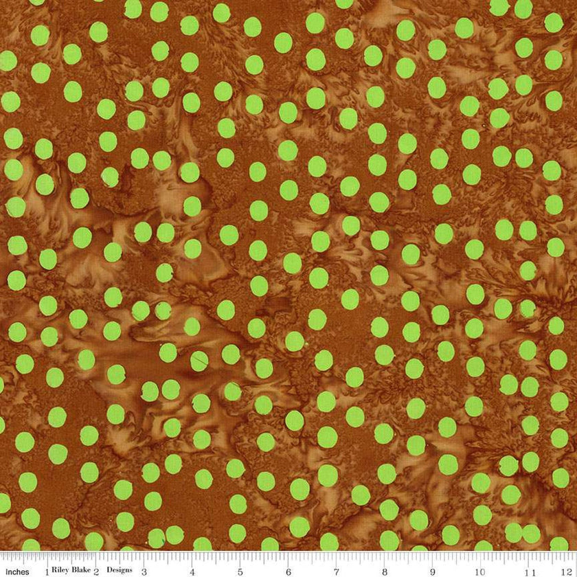 Riley Blake - Expression Batiks - Elemental -  Polka Pop - Peridot Fern