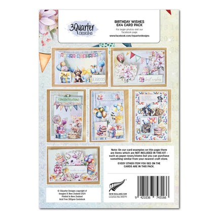 3Quarter Designs Birthday Wishes 6x4 Card Pack