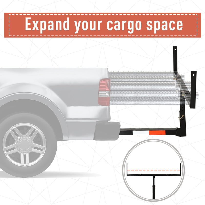 Soozier Truck Bed Extender with Adjustable Width Height for Ladder Rack Canoe Kayak Long Pipes Lumber