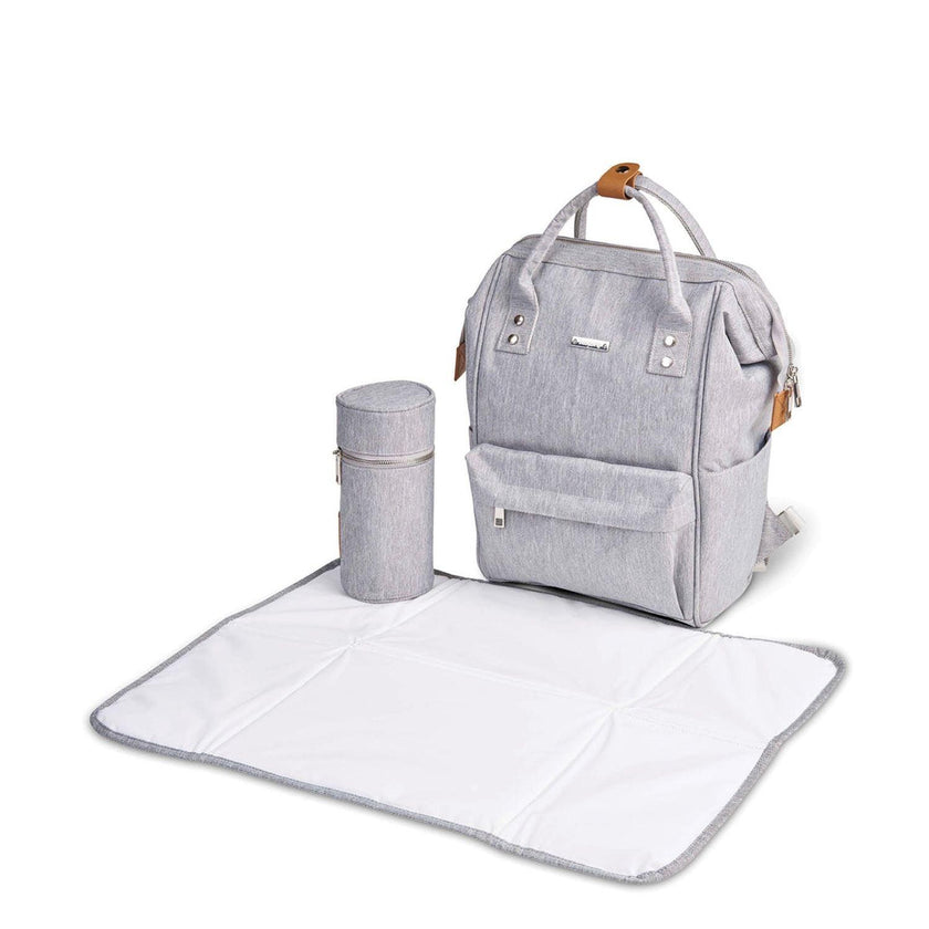 Bababing - Erin : Sac à langer dos - Gris chiné