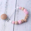 Baby's Wood Silicone Beads Pacifier Clip