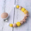 Baby's Wood Silicone Beads Pacifier Clip