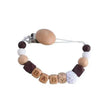 Baby's Wood Silicone Beads Pacifier Clip
