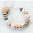 Baby's Wood Silicone Beads Pacifier Clip