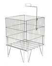 Bac de présentation grillagé chromé pliable 18 x 18 x 33 po et 24 x 24 x 33 po avec porte-affiche