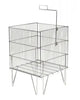 Bac de présentation grillagé chromé pliable 18 x 18 x 33 po et 24 x 24 x 33 po avec porte-affiche
