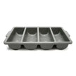 Bac de rangement pour ustensiles, gris, 4 compartiment