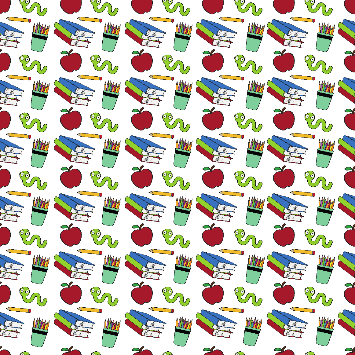 Little Bookworm Pattern Print Adhesive Vinyl