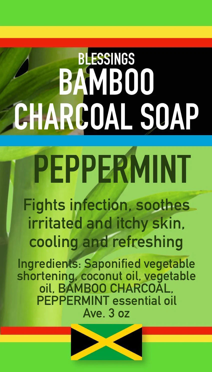 ALL NATURAL BAMBOO CHARCOAL PEPPERMINT FACE & BODY BAR
