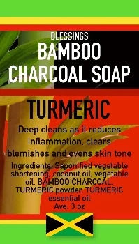 ALL NATURAL BAMBOO CHARCOAL TURMERIC FACE & BODY BAR