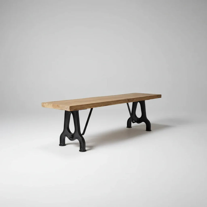 Banc en bois de manguier YORK avec pied en fonte noir