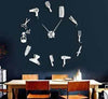 Barber Shop Hair Tools Oversized DIY Wall Clock