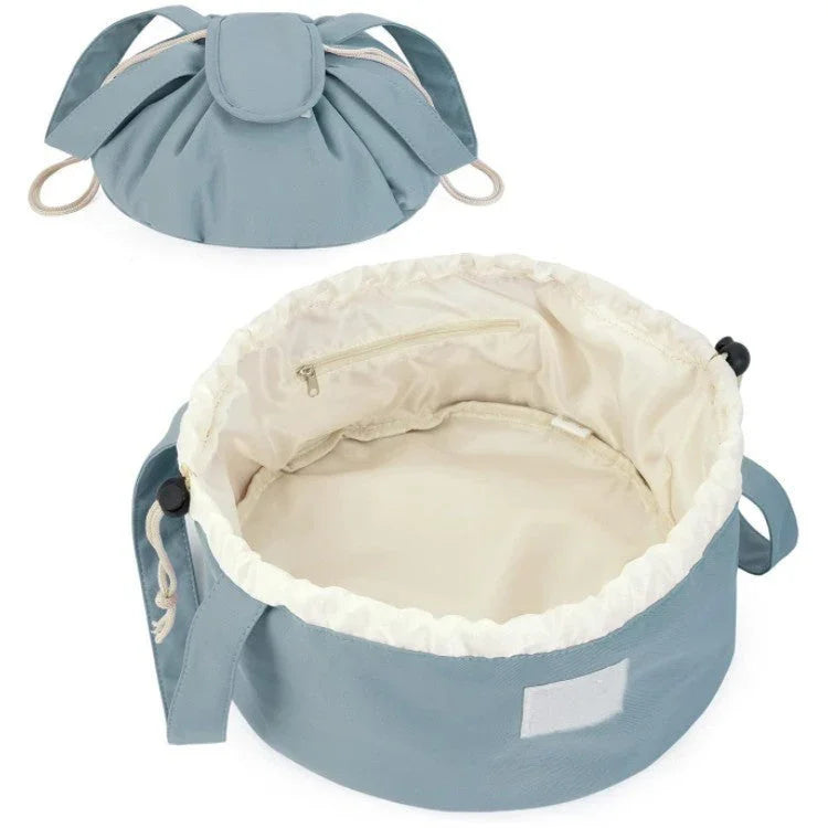 Barrel Drawstring Makeup Bag Large Capacity Women's Cosmetic Bag Toiletries Organizer Pouch Lady Travel Storage Case