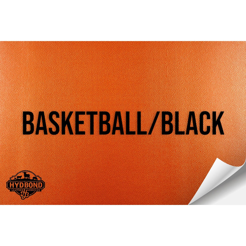 BASKETBALL/BLACK WITH ADHESIVE HYDBOND LEATHERETTE SHEET (12