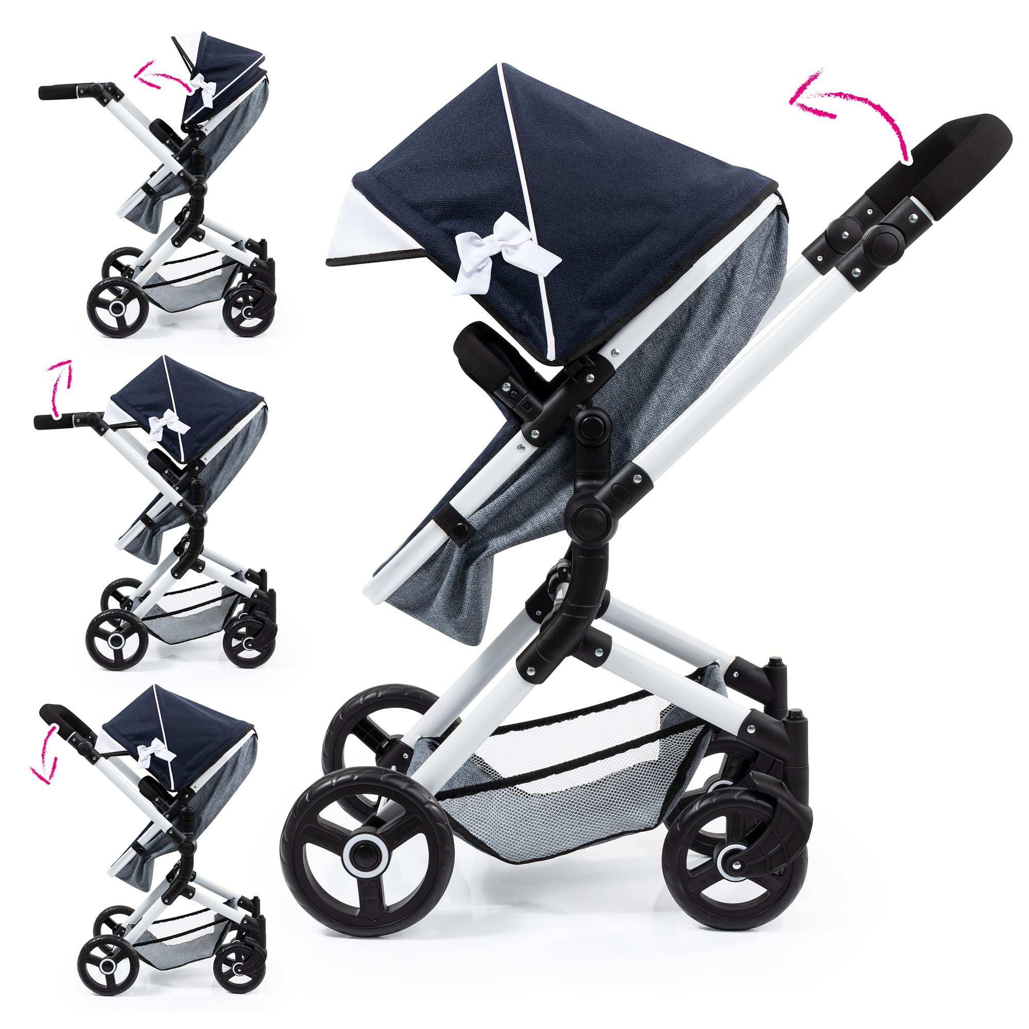 Bayer Design - NEO VARIO - DOLL PRAM BLACK & WHITE