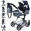 Bayer Design - NEO VARIO - DOLL PRAM BLACK & WHITE