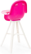 Bayer Design - Plastic High Chair - Pink - Integrated Dining Plate, Seat Belt, Accessories for Baby Dolls up to 18? - Pink - Age 3+