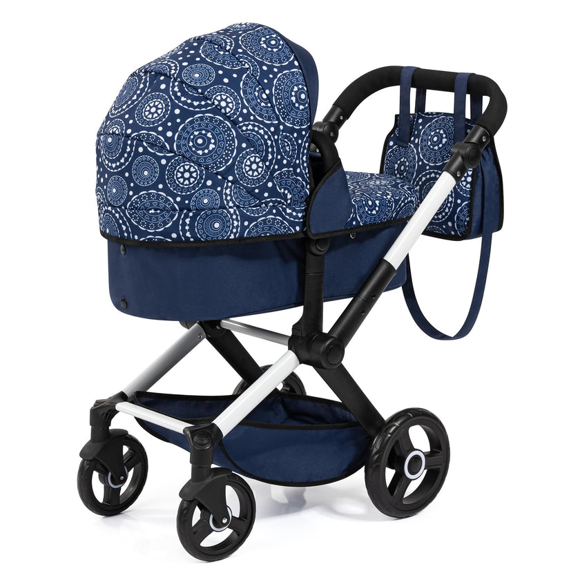 Bayer Design - XEO - DOLL PRAM BLUE WITH WHITE PATTERNS